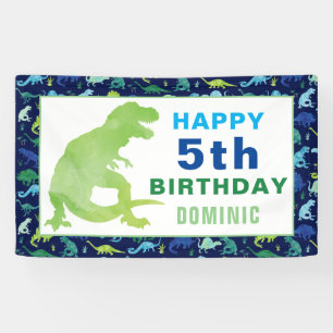 Waterverf Dinosaur T-Rex Birthday Party Spandoek