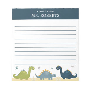 Waterverf Dinosaurs Science Teacher Notepad Notitieblok