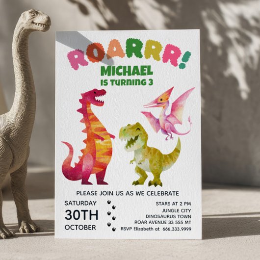 Waterverf Dinosaurus Dig Fossil Dino Kids Verjaard Kaart