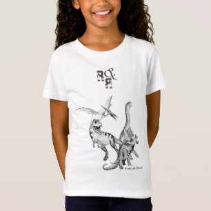 Waterverf Dinosaurus Kinderen Rammen en Brullen T-shirt