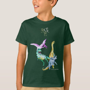 Waterverf Dinosaurus Kinderen Ravotten en Brullen T-shirt