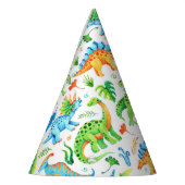 Waterverf Dinosaurussen Verjaardagsfeest Feesthoedjes (Links)