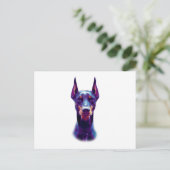 Waterverf Doberman Pinscher Briefkaart (Staand voorkant)