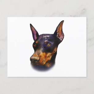 Waterverf Doberman Pinscher Briefkaart