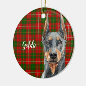 Waterverf Doberman Pinscher Dog Persoonlijk Keramisch Ornament (Links)