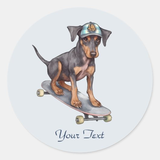 Waterverf Dobermann Sticker (Voorkant)