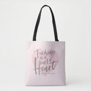 Waterverf docent cadeau hart draagtas