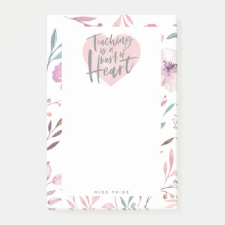 Waterverf docent cadeau hart post-it® notes