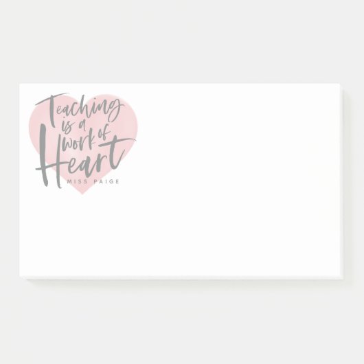 Waterverf docent cadeau hart post-it® notes (Voorkant)