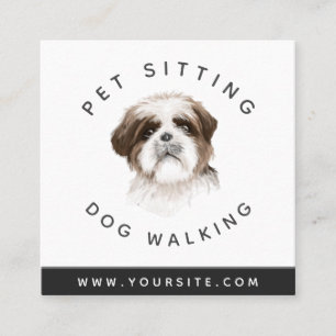 Waterverf Dog Pet Sitter Dog Walker Animal Care Vierkante Visitekaartje