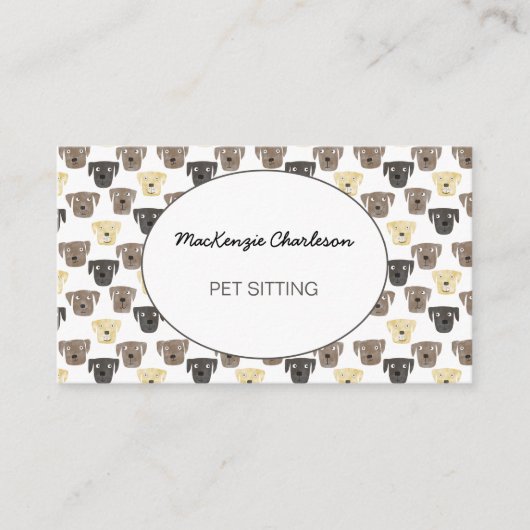 Waterverf Dog Pet Sitting QR-code Visitekaartje (Voorkant)
