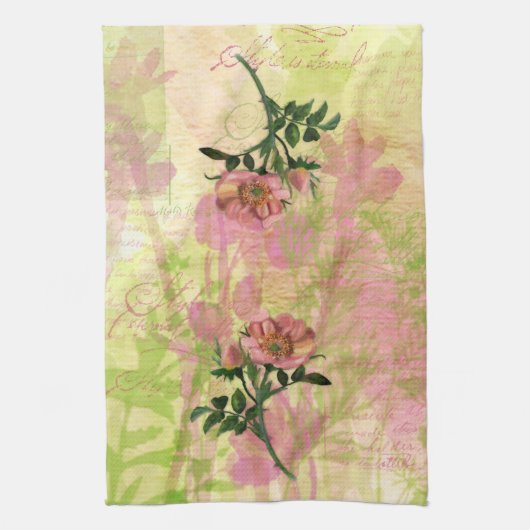 Waterverf Dog Roos Kitchen Towel Theedoek (Verticaal)