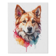 Waterverf Dog Splatter Art Portrait Splash Ink