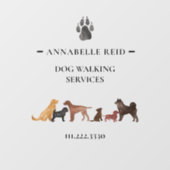 Waterverf Dog Walker Business Raamsticker (Vel)
