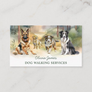 Waterverf Dog Walker Pet Sitting Visitekaartje