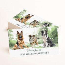Waterverf Dog Walking Pet Sitting Visitekaartje