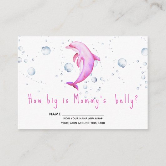 Waterverf dolfijn - hoe groot is mama's buik informatiekaartje (Voorkant)