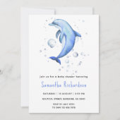 Waterverf Dolfijn Onder het Zee Baby shower Kaart (Voorkant)