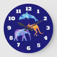 Waterverf Dolphin, Elephant en Kangaroo