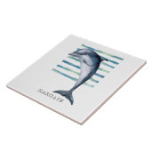 Waterverf DOLPHIN Kuststrand MARGATE Tegeltje (Zijkant)