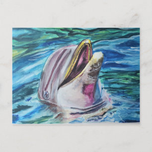 Waterverf Dolphin Post Card Briefkaart