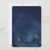 Waterverf donkerblauw groen bruiloft uitnodiging (Achterkant)