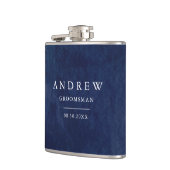 Waterverf donkerblauwe bruiloft heupfles (Links)