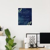 Waterverf donkerblauwe groene bruiloft Welkomstbor Poster (Thuiskantoor)