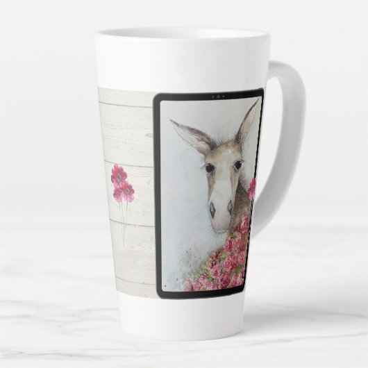 Waterverf Donkey Latte Cup Latte Mok (Rechterhoek)