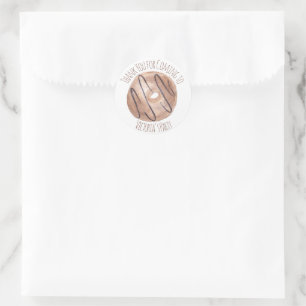 Waterverf Donut Chocolade Swirl Hand Getekend Ronde Sticker