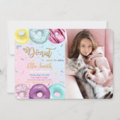Waterverf Donut Foto Uitnodiging (Voorkant)