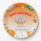 Waterverf Donut-licious Halloween Snoep Dank u Papieren Bordje (Voorkant)