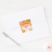 Waterverf Donut-licious Halloween Snoep Dank u Vierkante Sticker (Envelop)