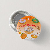 Waterverf Donut-licious Halloween Snoep Ronde Button 3,2 Cm (Voorkant /achterkant)