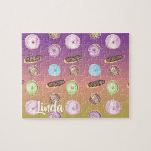Waterverf Donut Ombre Regenboog Kleurrijk Legpuzzel