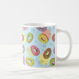  waterverf donut patroon Blauw Koffiemok