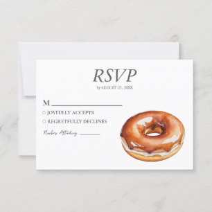 Waterverf Donut RSVP kaart bruiloft Sweet Doughnut