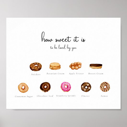  Waterverf Donut teken Poster (Voorkant)