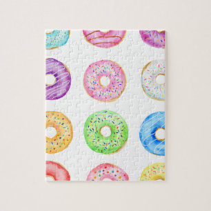 Waterverf donuteert patroon legpuzzel