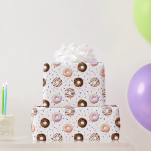Waterverf-donutpatroon Cadeaupapier