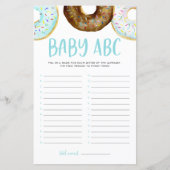 Waterverf Donuts Baby ABC Baby shower Game (Voorkant)