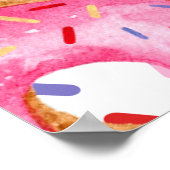 Waterverf Donuts Baby Meisje brunch Poster (Hoek)