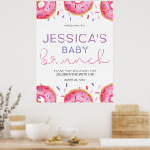 Waterverf Donuts Baby Meisje brunch Poster (Keuken)