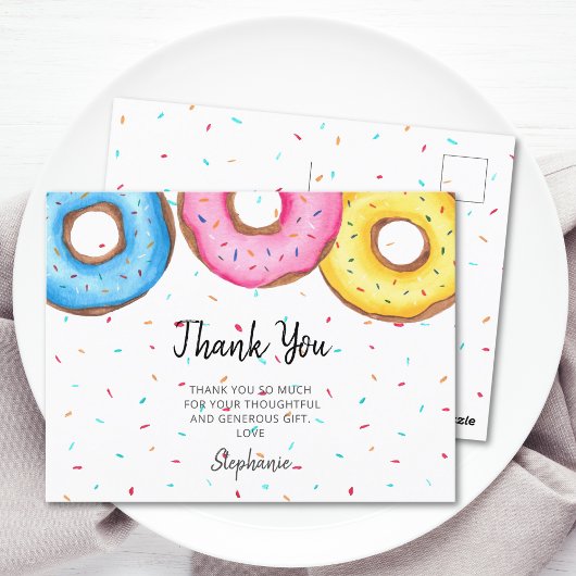 Waterverf Donuts Baby shower Briefkaart