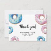 Waterverf donuts dank u Geslacht onthullen Bedankkaart (Voorkant)