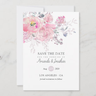 Waterverf Doodle Floral Wedding Foto Save The Date