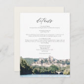 Waterverf Dordogne River Zuid-Frankrijk Detail Kaa Kaart (Voorkant / Achterkant)