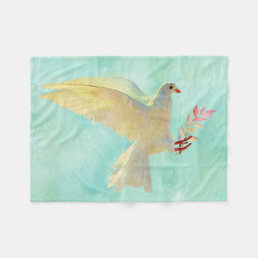 Waterverf Dove Fleece Deken (Voorkant (Horizontaal))