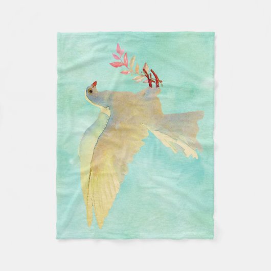 Waterverf Dove Fleece Deken (Voorkant)