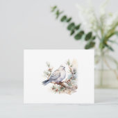 Waterverf Dove Funeral Symphaty Dank je wel kaart (Staand voorkant)